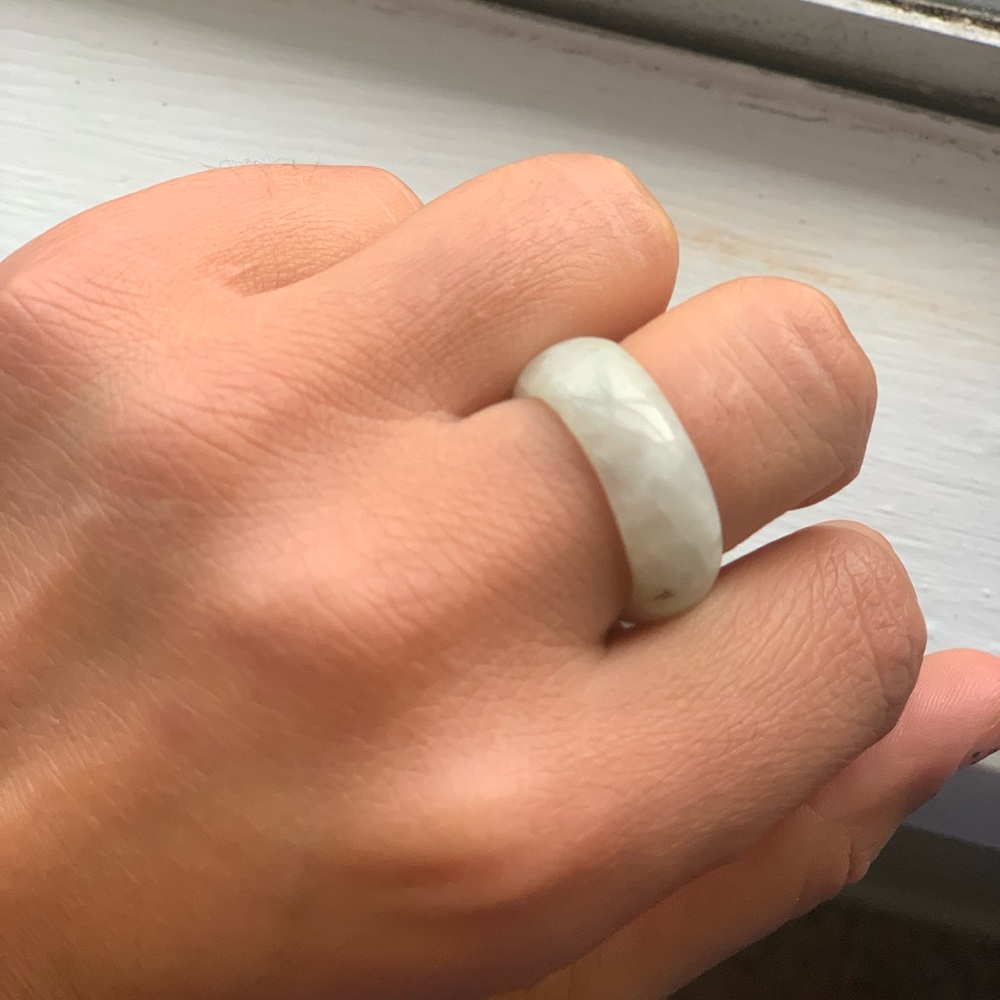 Real jade ring  light green jade